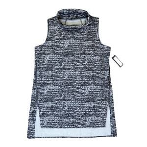 NEW Tunic Sleeveless Pullover Size Large White Black Worthington Side Zip NWT